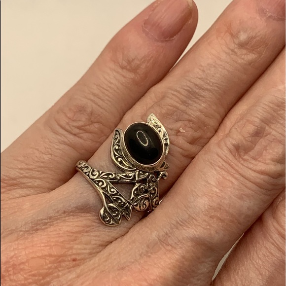 COPY - BALI LEGACY INDIAN BLACK STAR DIOPSIDE RING - Picture 2 of 9